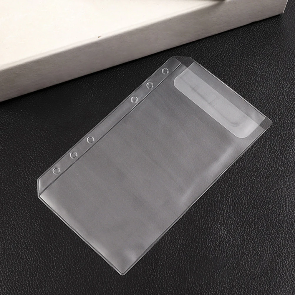 

A6 PVC Storage Binder Pockets Transparent Loose Leaf Bags Reusable Card Folder Notebook Pouches Practical
