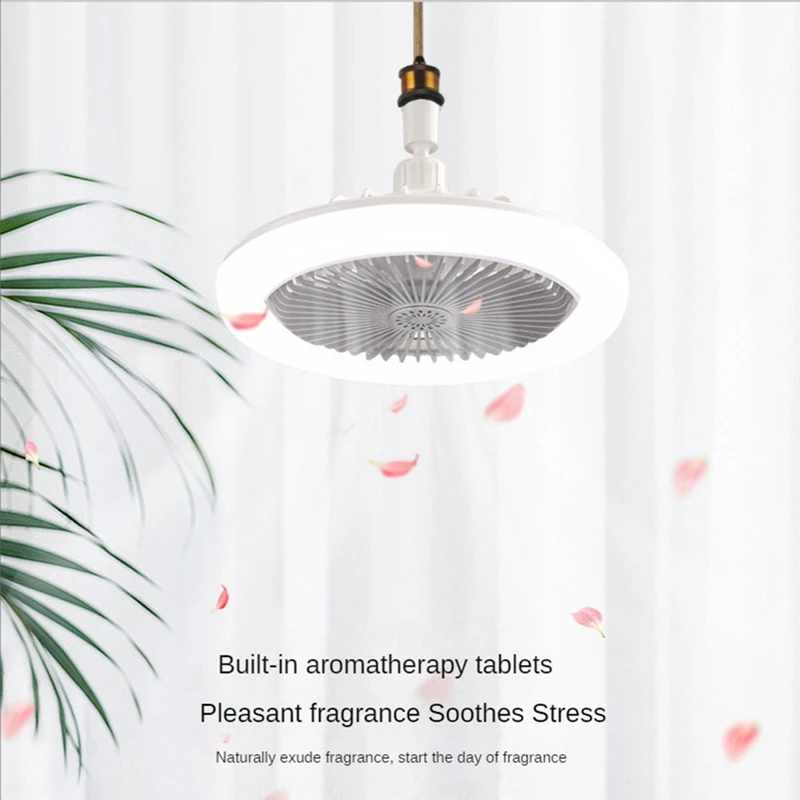 พัดลมเพดานพร้อมรีโมทคอนโทรลและไฟ LED 30W พัดลมติดเพดานอัจฉริยะพัดลมติดเพดานตัวแปลง E27