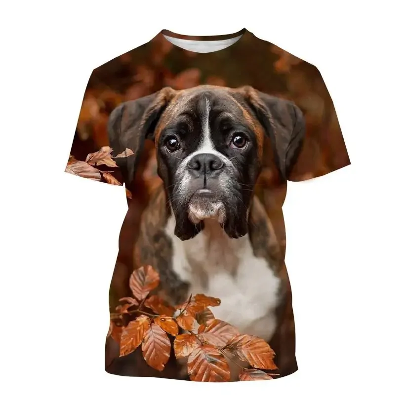 

New 3d T-shirt Fashion Cute Animal Puppy Pattern Men Women Children Short Sleeve Street Sports Breathable Lightweight Tops