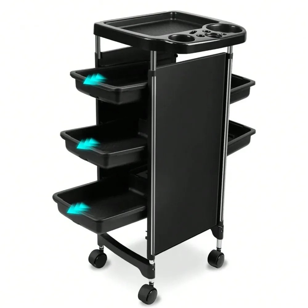 

Assembly Salon Trolley 5 Drawer Rolling Storage Cart With Wheels Professional Hairdresser Workstation Storage Equipment Rolling