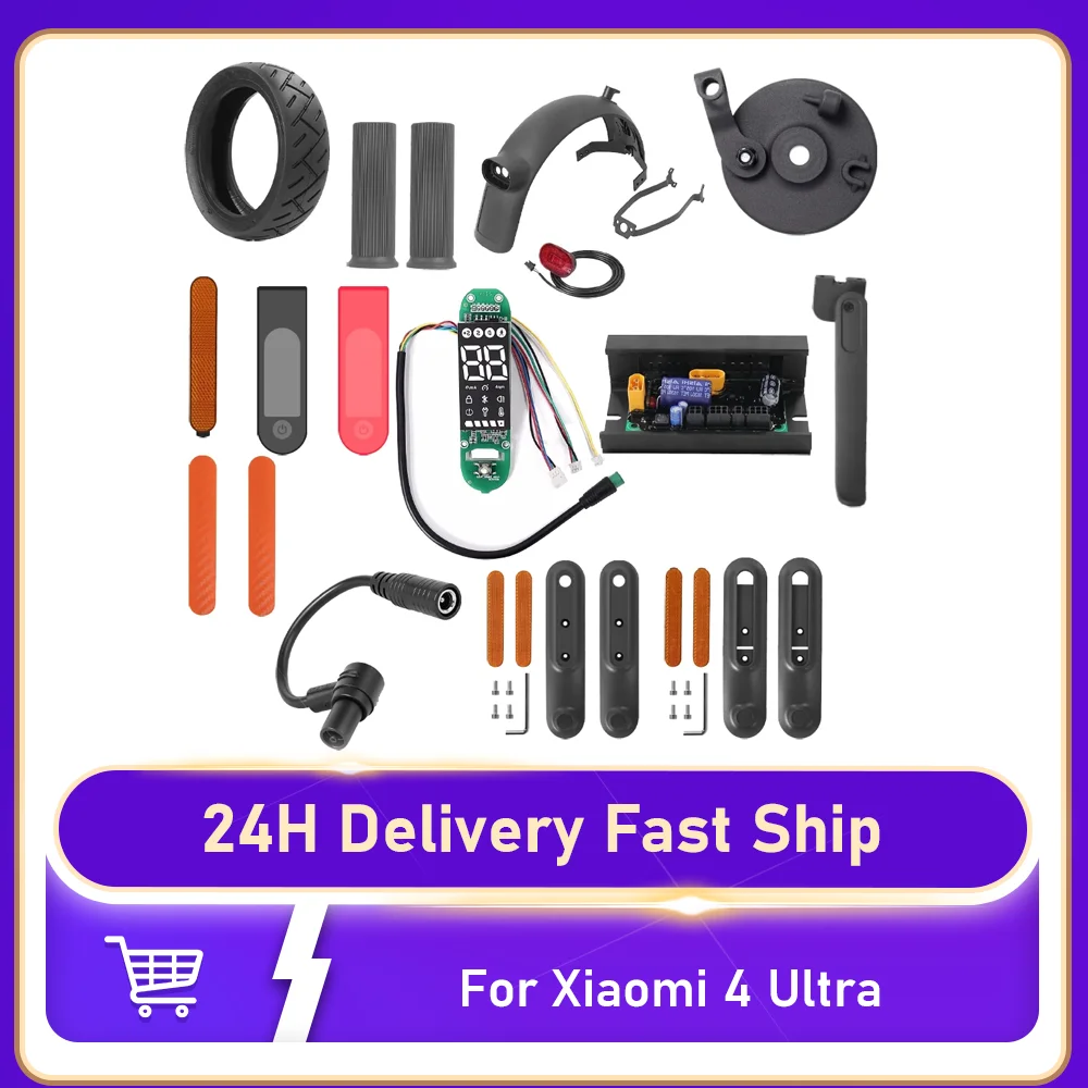 Peças de Reposição: Suporte de Para-lama, Suporte de Lanterna Traseira, Controlador, Painel, Suporte Lateral, Manopla de Guidão, Tampa Lateral para Xiaomi 4 Ultra - Várias Peças