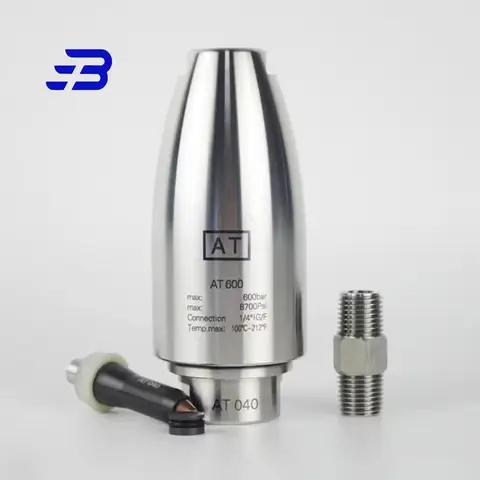 High-pressure full stainless steel Rotating Nozzle 500/600 bar Turbo Tungsten carbide 1/4 BSP F connection