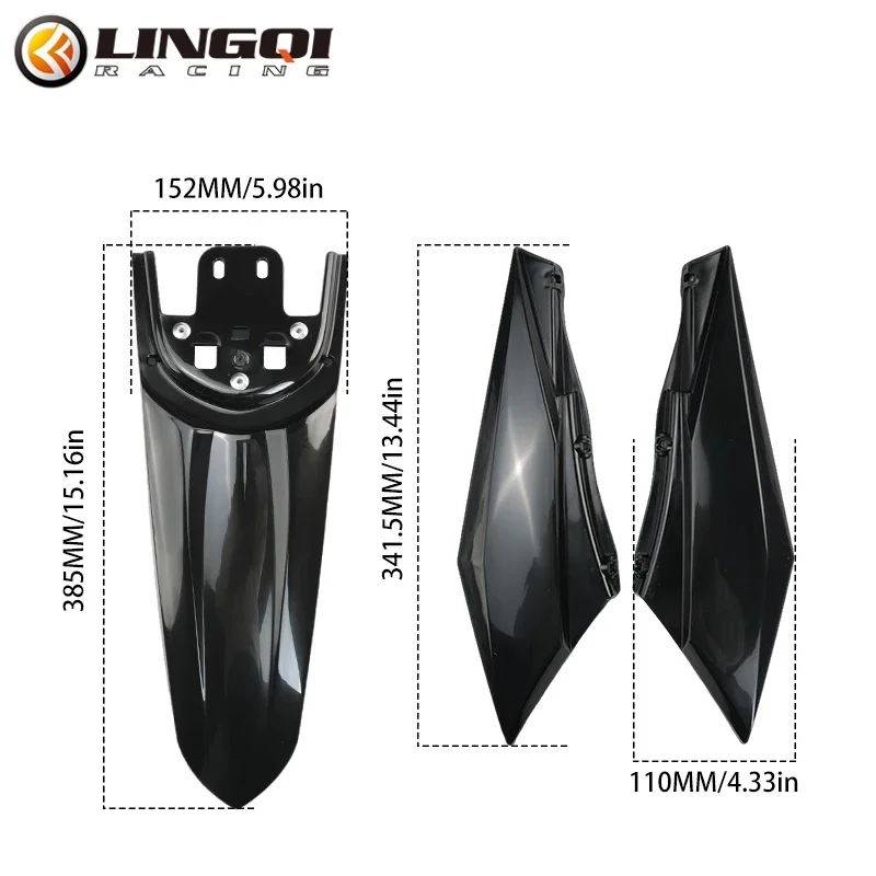 LINGQI سباق تعديل الحاجز الخلفي الجانب لوحة الطين الحرس البلاستيك لضوء النحل LightBee Eride Pro SS 3.0 دراجة كهربائية