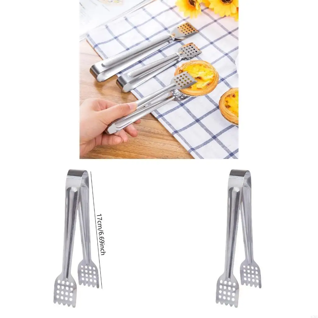 37ME Multipurpose Stainless Steel Bread Clip Ergonomic Grip Tong Kitchen Accessories