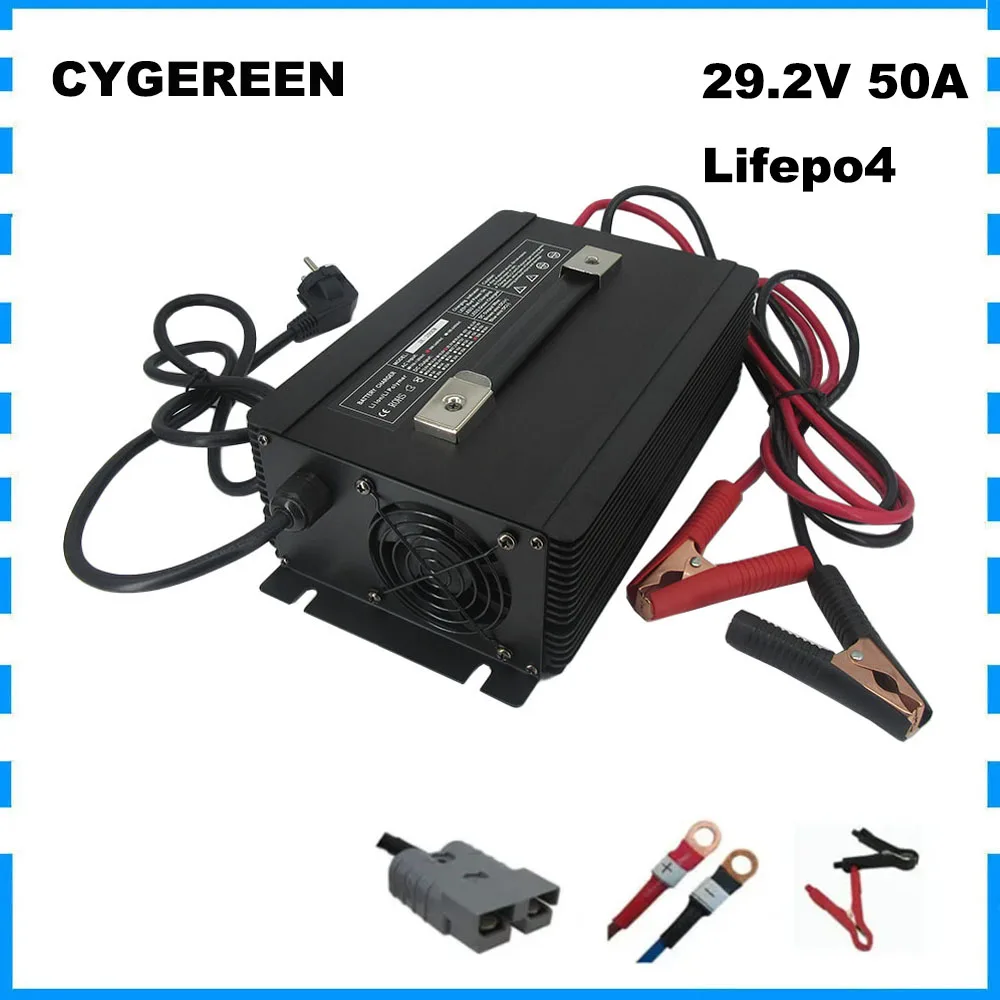 

24V 24 Volt 50A 8S Lifepo4 Ebike Fast Charger 29.2V 100AH 200AH 300AH Iron Phosphate Forklift RV Solar Battery Fast Charger