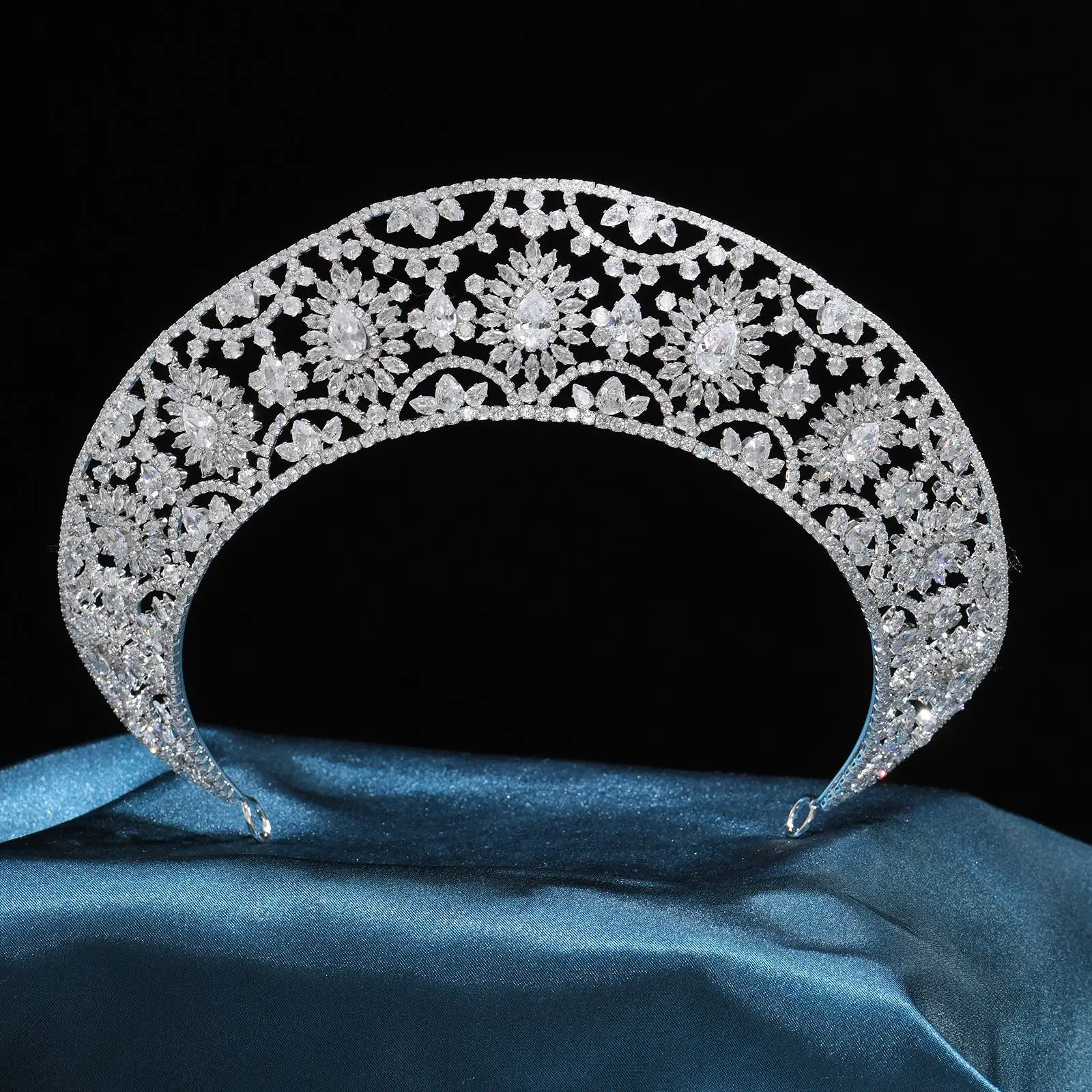 

Винтажная свадебная тиара-корона для королевы, украшенная цирконием, для женщин, для конкурсов красоты, выпускных, свадеб, украшение для волос, головной убор, корона