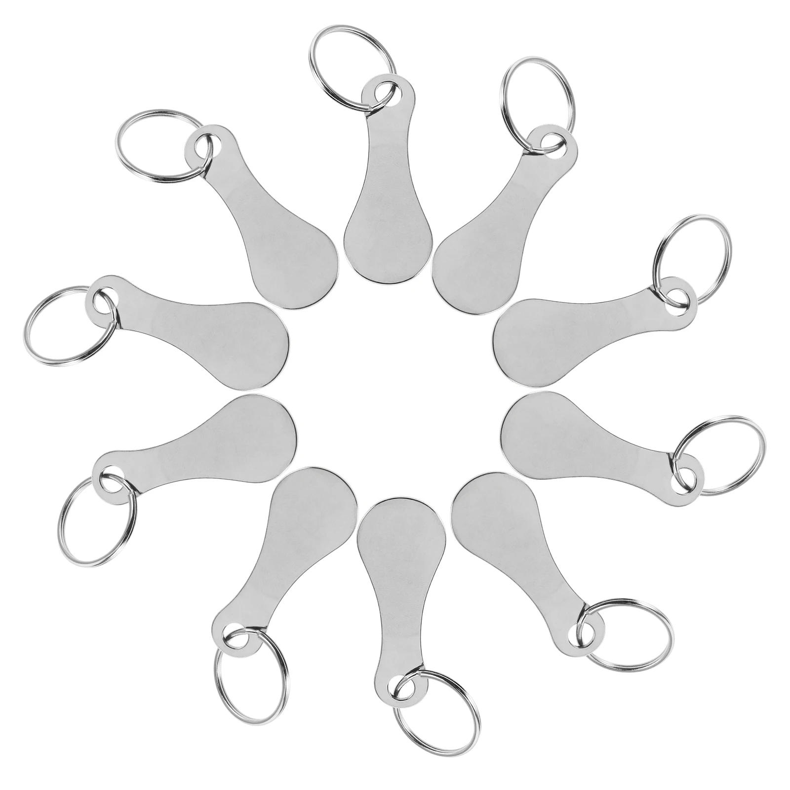 

10 Pcs Supermarket Token Pendant Stainless Steel Keychain Portable Shopping Trolley Charm Bag Accessories Women Token