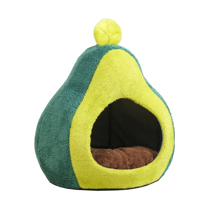 

Cute avocado cat nest autumn and winter new closed pet nest