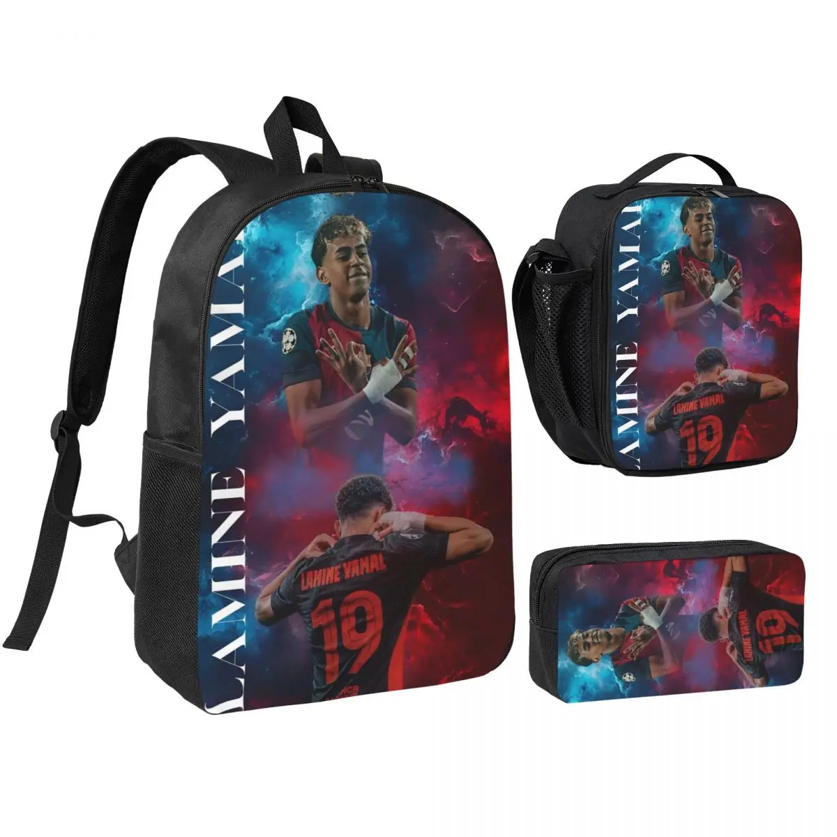 

Номер 19, Lamine Y-Yamal Испания, футбол, 3 шт./компл., рюкзак для студента, ноутбука, компьютера, рюкзак, сумка для обеда, пенал