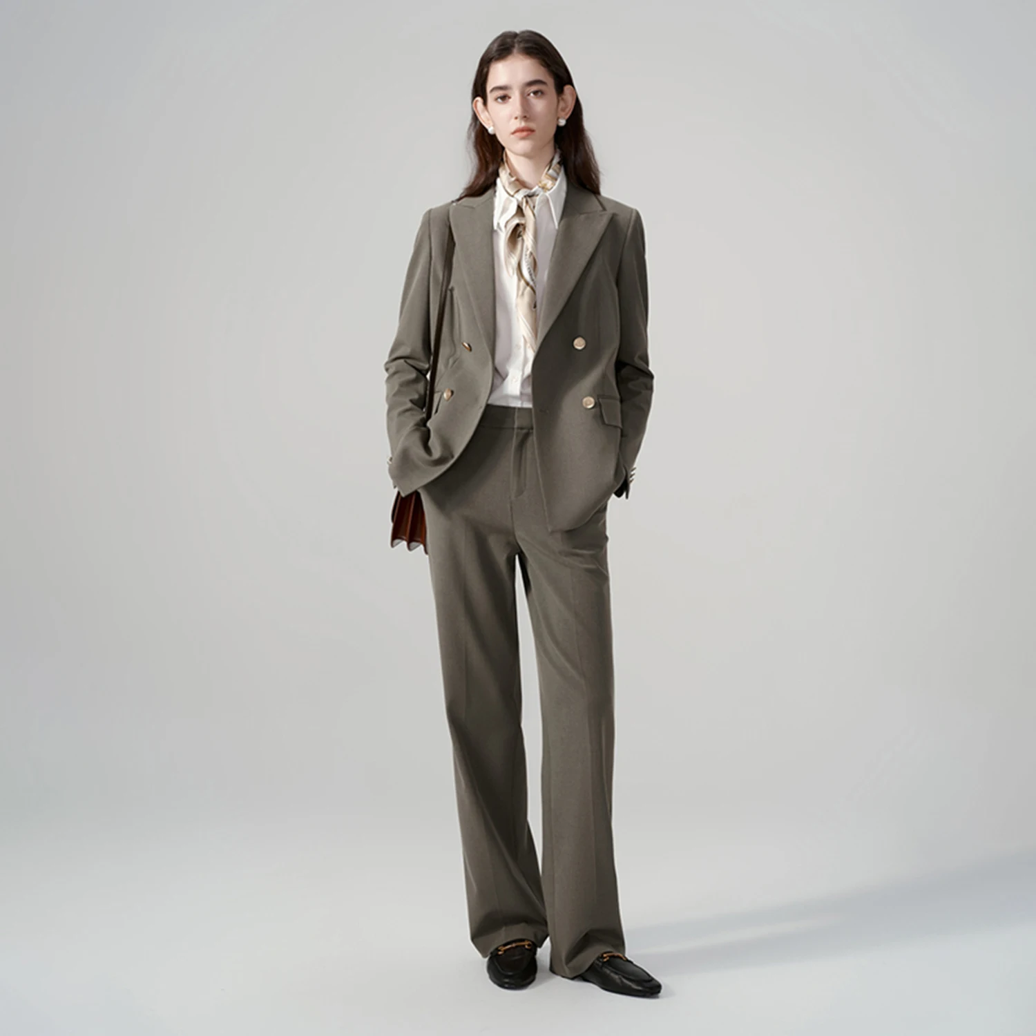 Allingentle Women Pantsuit Classic Double-Breasted Blazer Women's 2 Piece Set Fashion for Office Business Outfits Customize