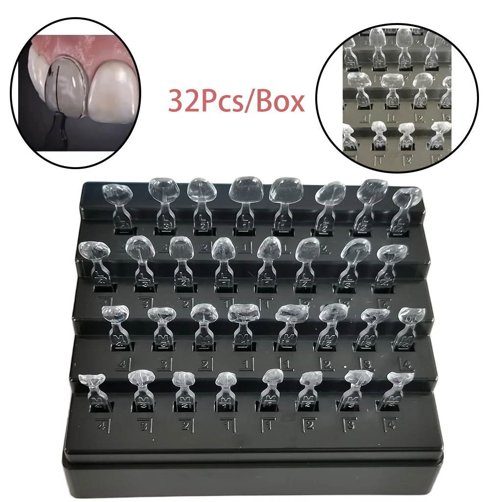 

32pcs/Set Dental Veneer Mould Kit Composite Resin Mold Light Cure Autoclave Anterior Front Teeth Mould Teeth Whitening Tools