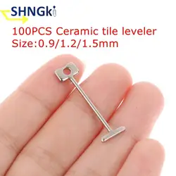 100pcs 0.9/1.2/1.5mm Sample Tile Leveling System Can Replace Steel Needle Tile Leveling Device Clearance Tool Construction Tools