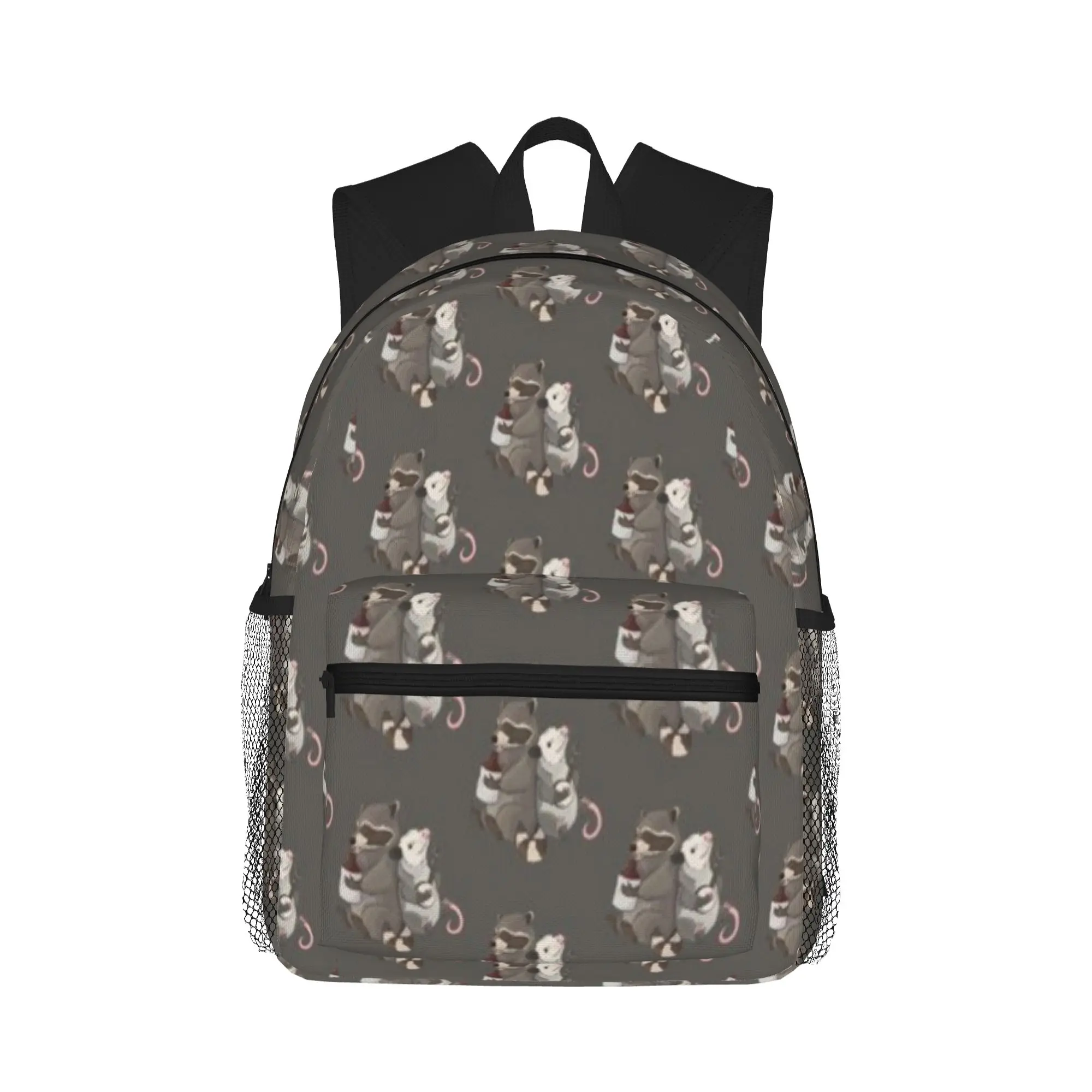 Opossum and a Racoon playing instruments  Casual Backpack for Students and Adults Bags for women