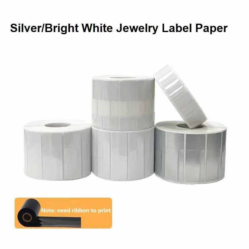 Jewelry Label Ring Necklace Label Eyewear Jade Price Tag Ribbon Thermal transfer printing paper tear resistant sticker label