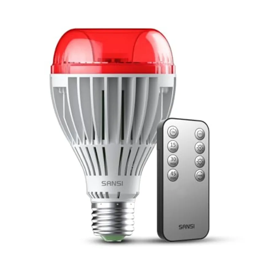

670nm Red Light Bulb for Sleep Therapy with Remote Timer, Dimmable, Zero Blue Light for Melatonin Promoting, Dual Mode Natural