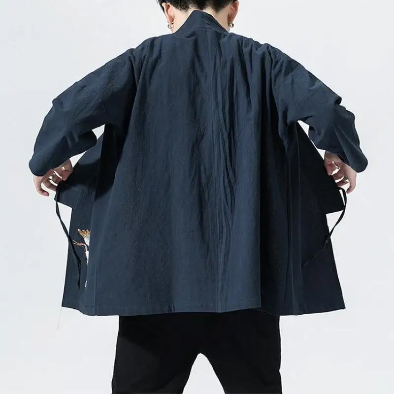 2024 Zomer Mannen Vest Japanse Kimono Mannen Samurai Kostuum Kleding Kimono Jas Heren Kimono Shirt Yukata Haori Casual Jas