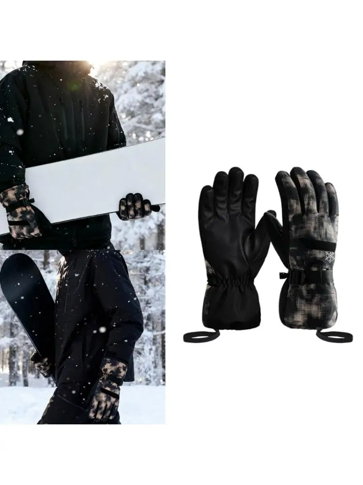 

Windproof Ski Gloves for Men Women Cold Weather Thermal Insulation Snowboard Gloves with Adjustable Wrist Strap