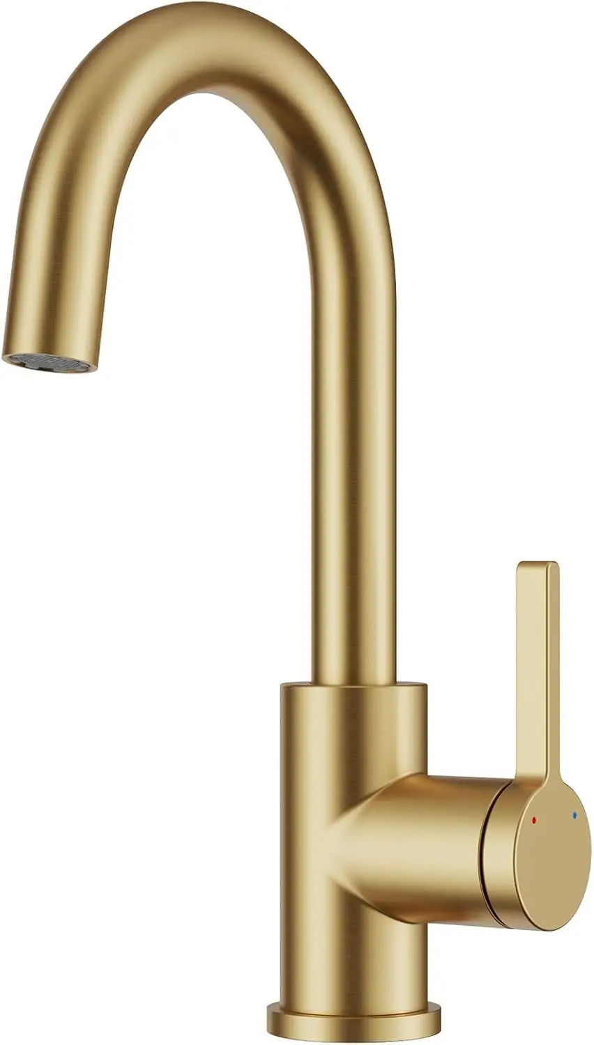 

Stainless Steel Bar Sink Faucet, Versatile Bathroom and Kitchen Faucet - Single Handle Single Hole Premium Lavatory Faucet for I