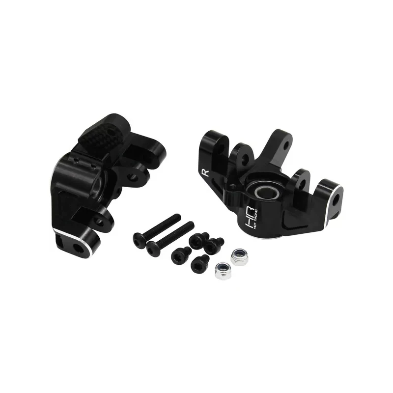 Hot Racing LSRR2101 Alum Front Spindles L/R 1/6 Super Rock Rey, Carbon Steering Arms, 8x19x6 Bearings, Replace LOS254055