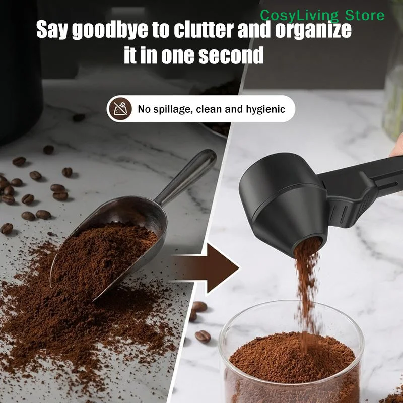 [CL]Spill-Proof Protein Powder Sliding Spoon Reusable With Longer Handle Coffee Scoop Measuring Spoon Funnel Kitchen Gadgets[CL]