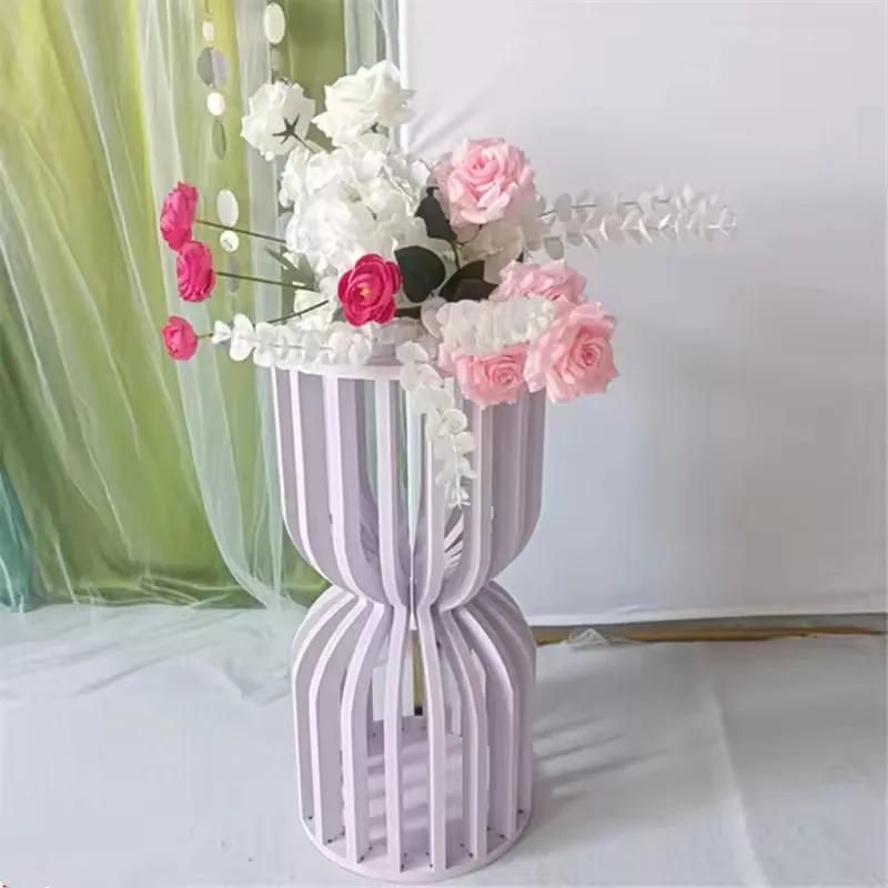 Weiße PVC-Premium-Blumenständerbasis - Mehrzweck-Displayhalter für Kuchentisch, Babyparty, Hochzeitsfeier, Innen- und Außendekoration – Detail 12