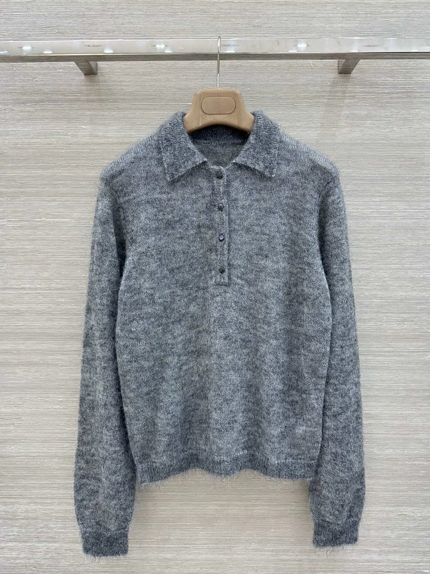 Versatile Gentle Youthful Girlish 2026 Autumn Winter New Brushed Solid Polo Long‑sleeve Top