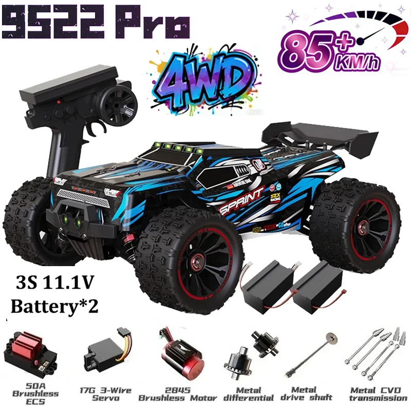 1:16 WLtoys 9522 Pro Professional Racing Car 85 Km/h 4WD Brushless Remote Control Vehicle Road-Off-Road Drifting Type Rc Car