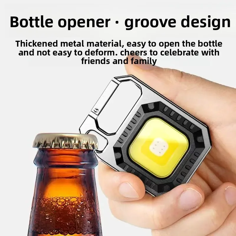 COB LED 키체인 손전등 미니 휴대용 자석형 초강력 토치 USB 캠핑 랜턴 야외 EDC 라이트 하이킹 낚시용