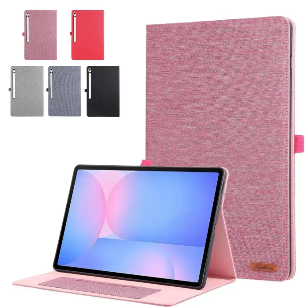 

Чехол для планшета Samsung Galaxy Tab S10 FE Plus SM-X620 X626 X626B S10FE + 13,1-дюймовый кожаный защитный чехол с тканевым узором