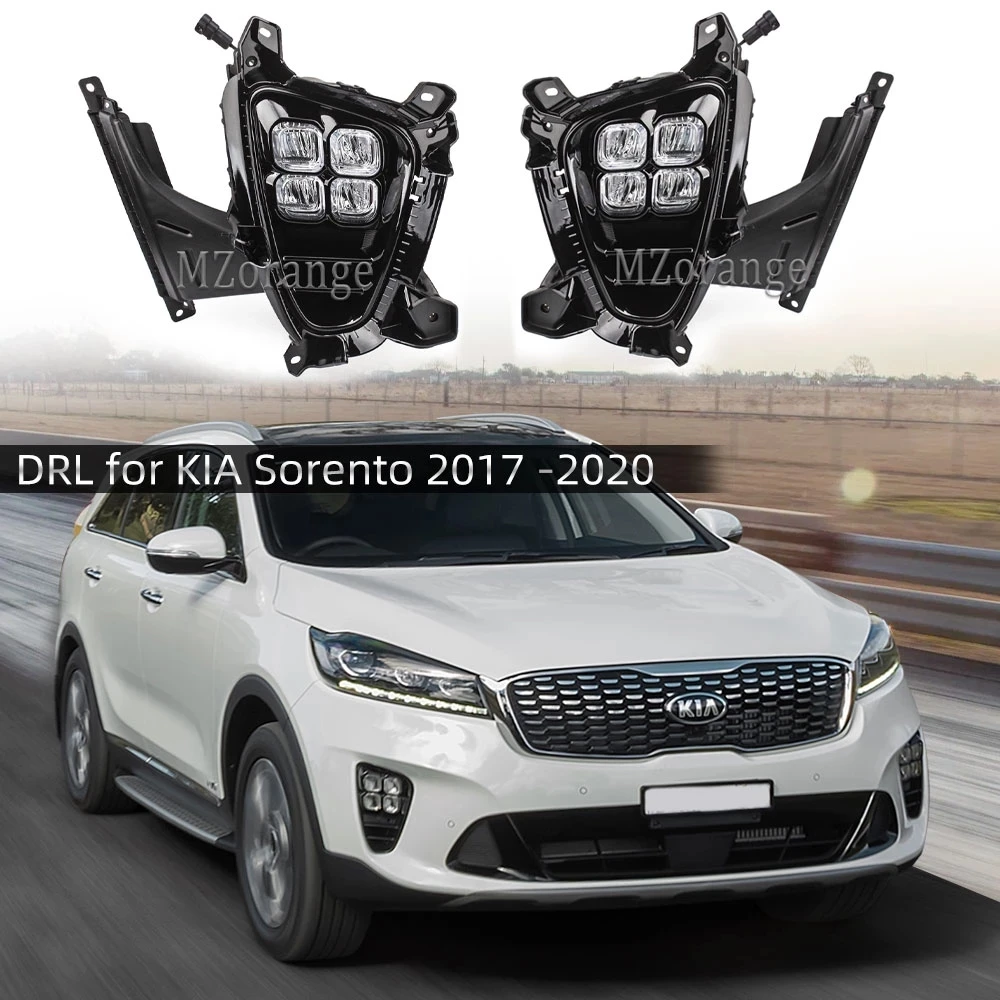 LED FogLight DRL Assembly，KIA Sorento Prime 2018-2020 Auto Parts Headlights Car Led Lights Front Bumper Fog Lamp Accessorie