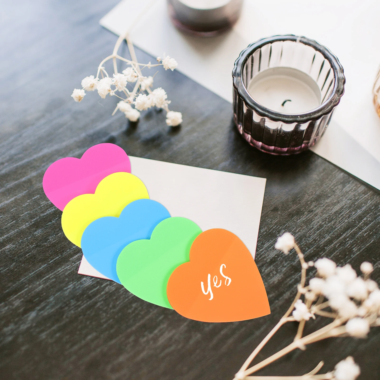 

Heart Shape Sticker Notes Fluorescent Love Sticky Cute Memo Pads The Pet Self-adhesive