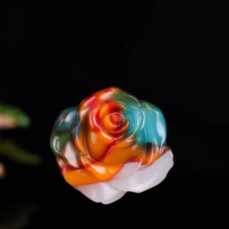 

Подвеска из натурального нефрита, циннабар, Нефритовая Роза для женщин, Цзиньси, нефрит, курица, нефрит