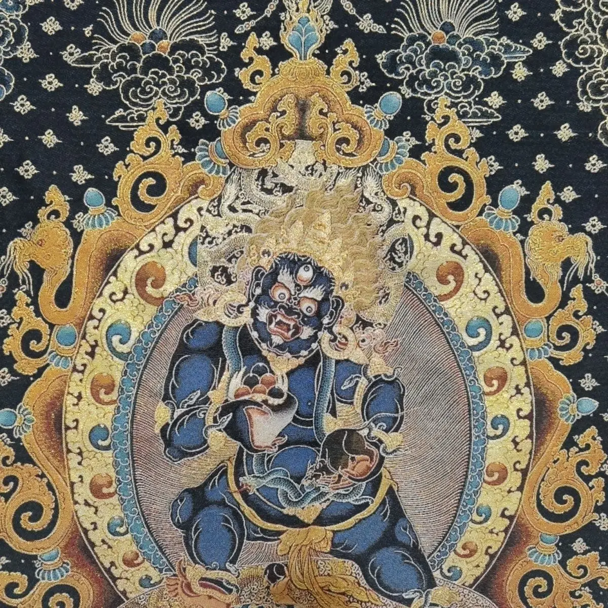 チベットの布絹製黒金剛仏陀タンカ刺繍絵画 - AliExpress 15