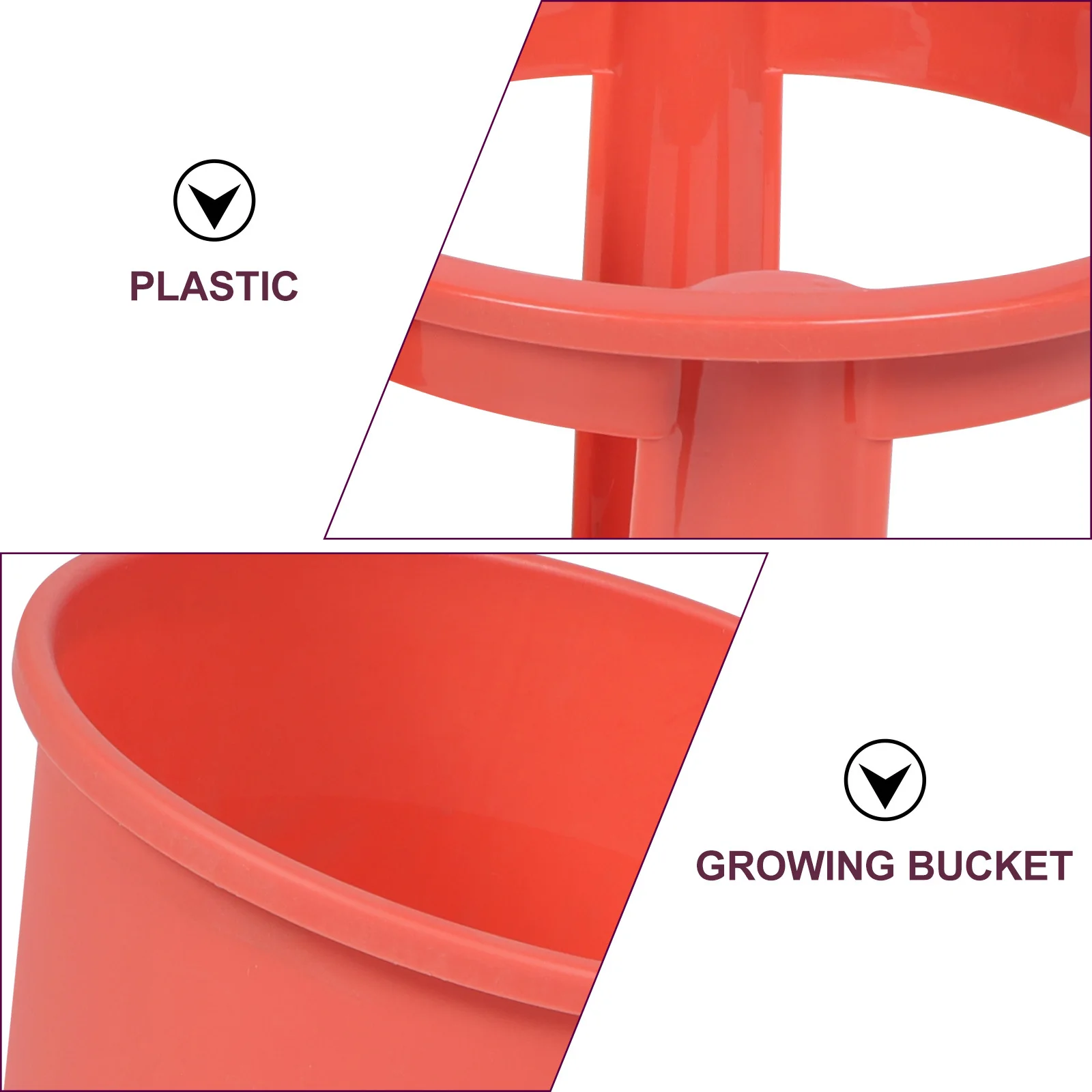 

Two-Tier Plastic Potato Growing Bucket Durable Planter Vegetable Growth Holder Gardening Planting Accessory Outdoor Use