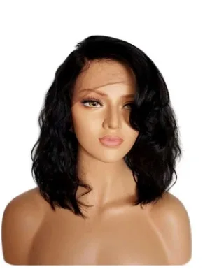 Wig Eropa dan Amerika rambut keriting pendek medium panjang WANITA HITAM sintetis penutup rambut melengkung alami