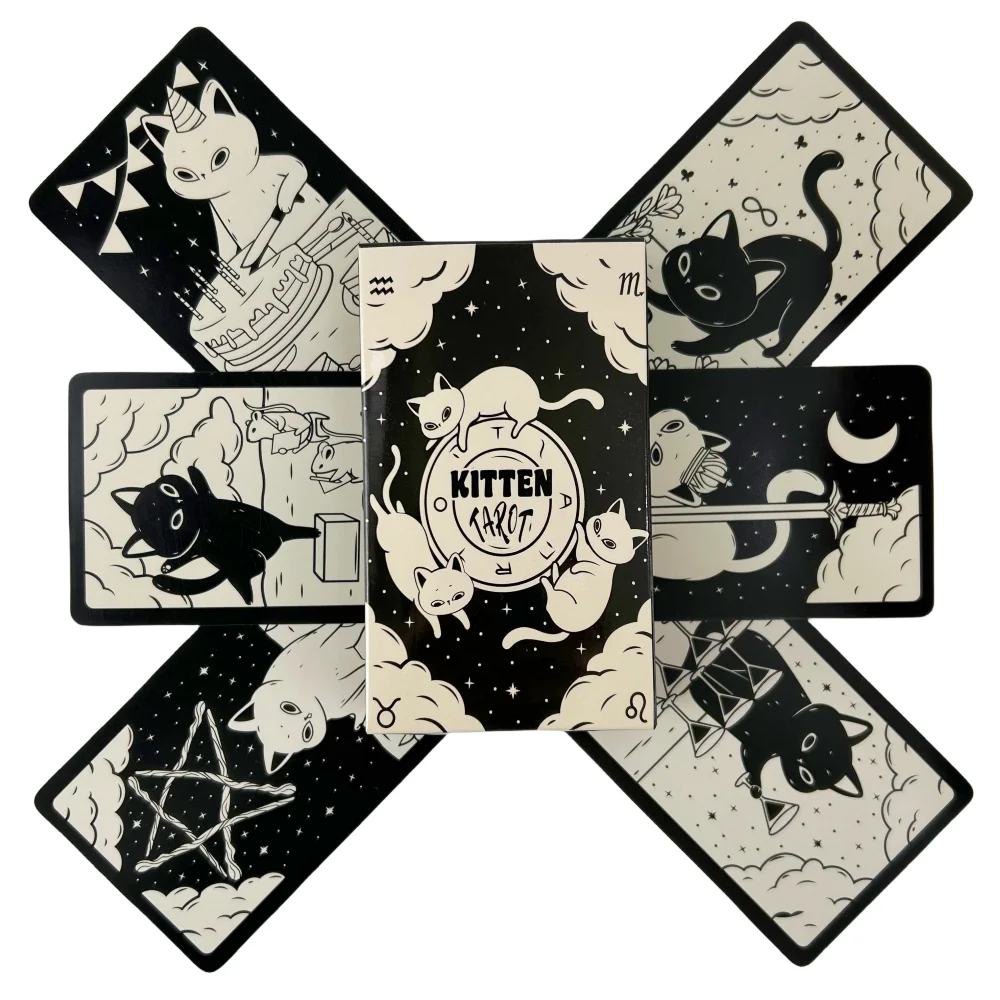 Cat Kitten Tarot Cards A 78 Deck Oracle English Visions Divination Edition Borad Playing Games