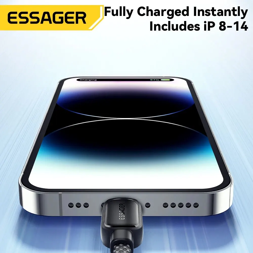 Essager PD29W USB C To Lighting Magnetic Fast Charger Tangle-Free Cable for IPhone 14 13 12 11 Pro Max