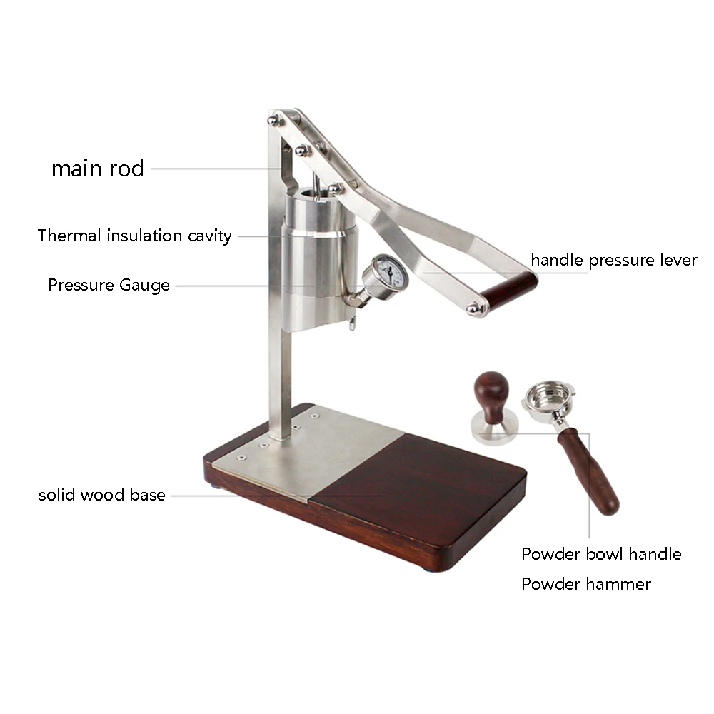 Ручная кофейная машина, полуавтоматическая машина для эспрессо, коммерческая портативная ручная кофемашина 16 бар, 100 мл