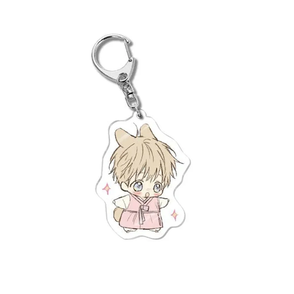 Korea Cartoon Anime No Love Zone Transparent Laminated Acrylic BL Keychain Love Restricted Zone Workplace Figures Lover Pendant