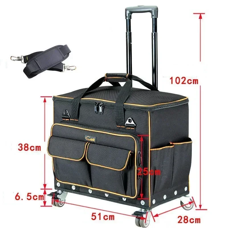 Professional Men's Work Hardware Toolbag Big Electrician Storage Portable Pouch Trolley Canvas Suitcase Tool Bag Large Capacity