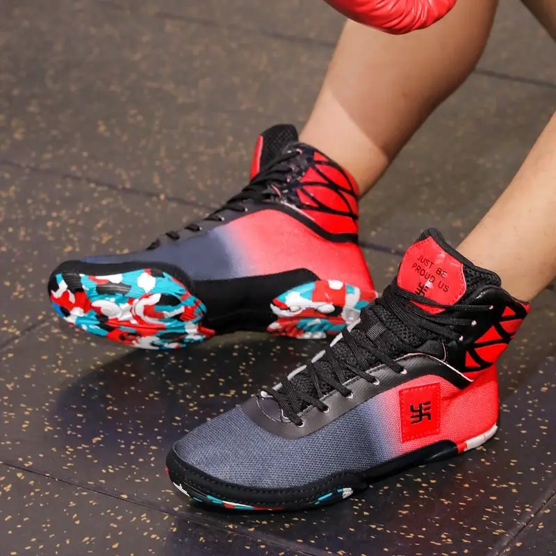 Men's Wrestling & Boxing Boots, High Top For Indoor Performance_voghion.com