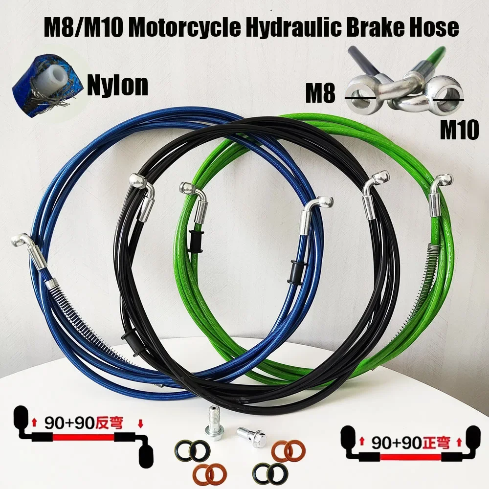 

AN3 90° M8X1.25mm~M10X1.25mm Banjo Motorcycle Hydraulic Reinforce Brake line Clutch Oil Hose Stainless Steel Braided Pipe line