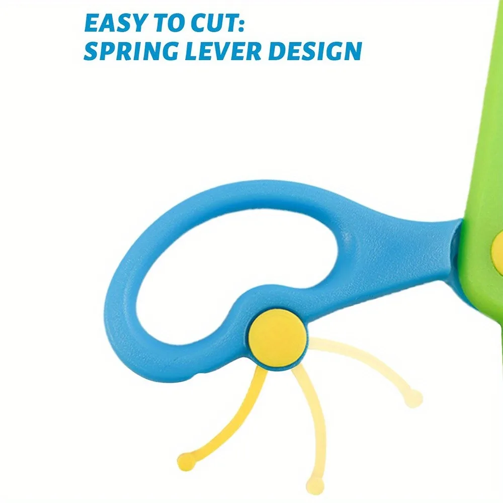1-4pcs Safety Scissors Set - Plastic Dual-Colour Scissors Designed Arts and Paper Craft Supplies