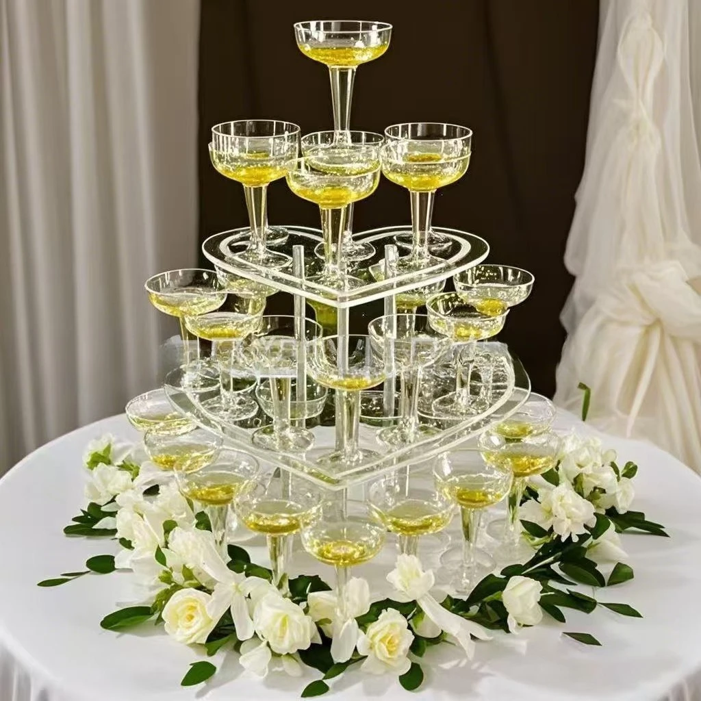 

Cross-border wedding props Wine tower Acrylic luminous tower Wedding celebration Birthday reception Opening Champagne tower