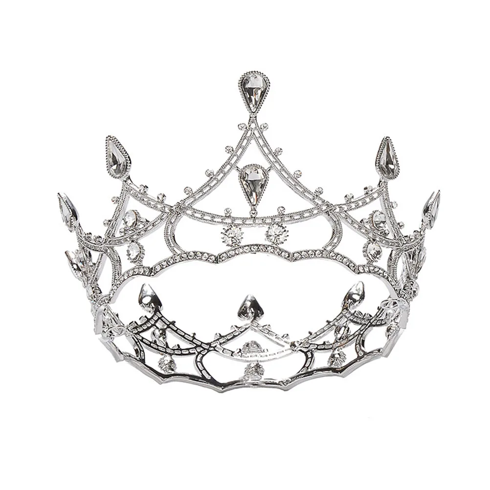 

Vintage Crown Luxurious Baroque Round Headpiece Decoration Women Hair Hoop Headwear