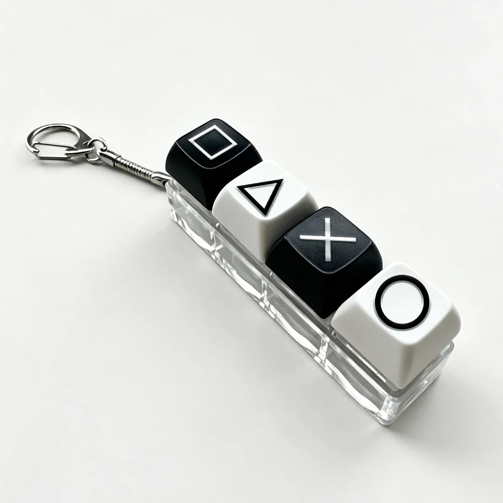 3D PRINT GAME Mechanical Keyboard Key Cap Shaft Tester Keychain Key Ring Fingertip Press Dlow Pressure Toy Novelty Toy
