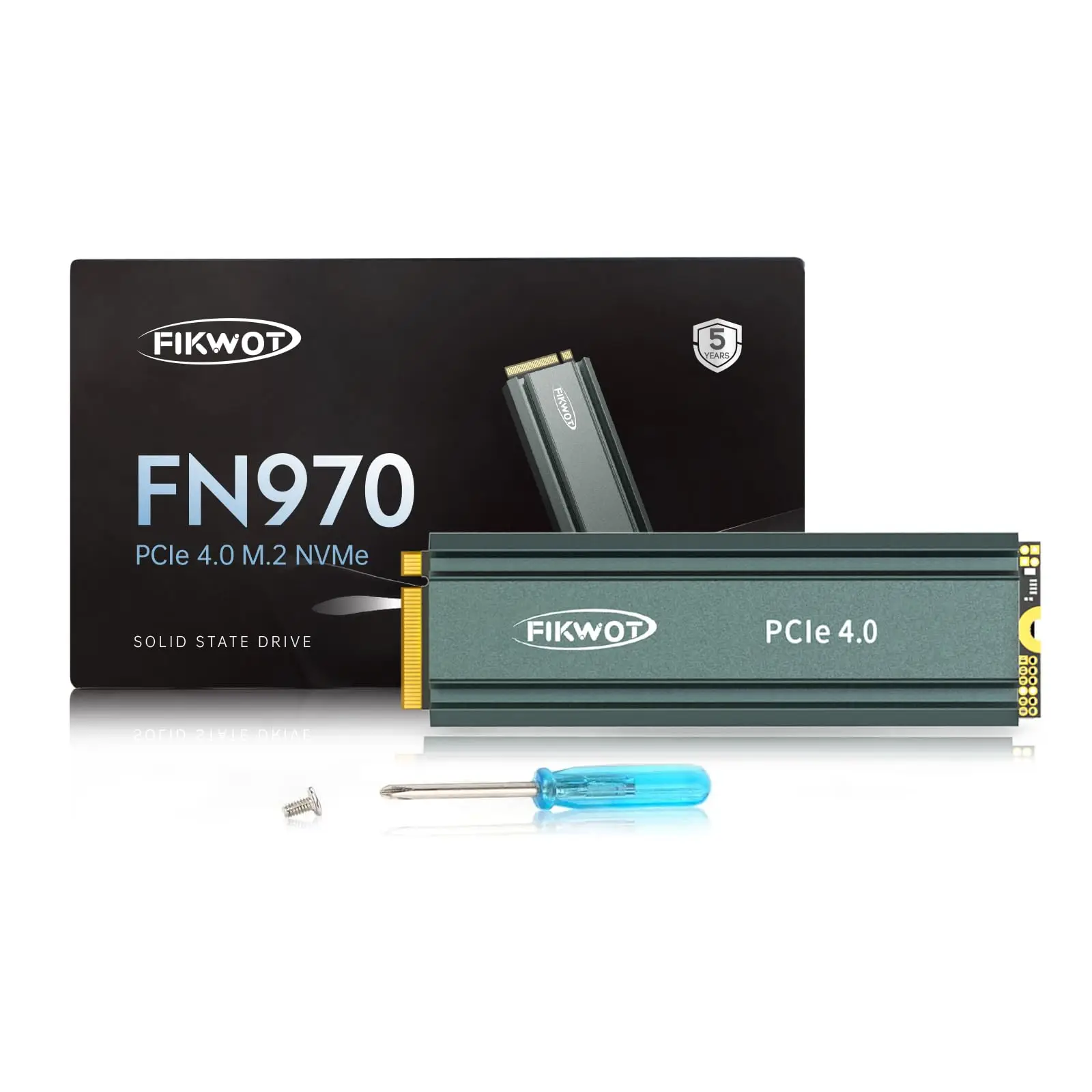 Fikwot FN970 M.2 2280 PCIe Gen4 x4 NVMe 1.4 z radiatorem (1TB/2TB/4TB) Prędkość up 7,400MB/s, konfiguracja pamięci podręcznej DRAM, kompatybilny PS5