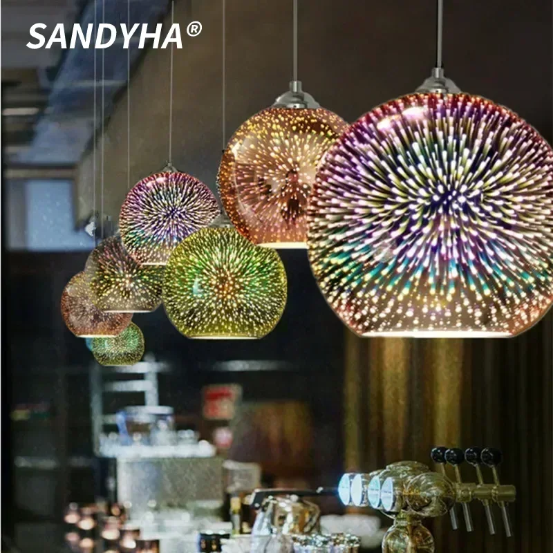 

SANDYHA Modern Creative Chandelier Fireworks Pendant Light Lampadario Soffitto LED Lustres Lamp for Cafes Restaurants Bars E27