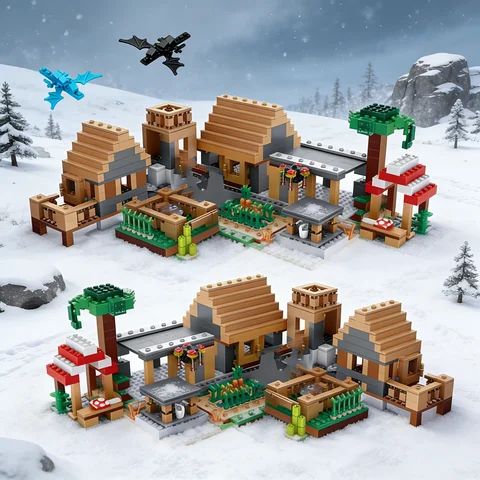 2026 New My World Building Blocks Steve Farm House Village Set Educational Bricks Toys for Boys Girls Kids Birthday Gift