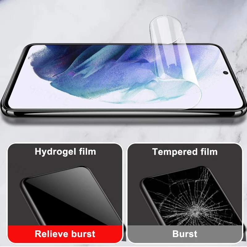 3 Buah 9D Film Hidrogel Penuh untuk Samsung Galaxy A10 A20 A30 A40 A50 A60 A70 Pelindung Layar A80 A90 M10 M20 M30 M40 Casing Film